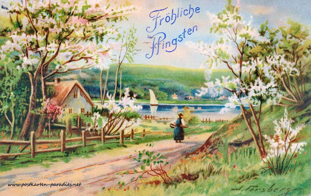 Historische Fröhliche Pfingsten - Alte Postkarten