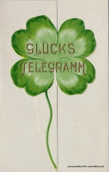 Glückwunsch, Telegramm, 1936, Kleeblatt, Vorderseite