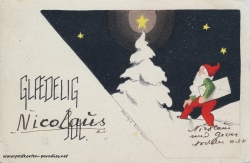 Weihnachtskarte Zwerg Schweden 1938